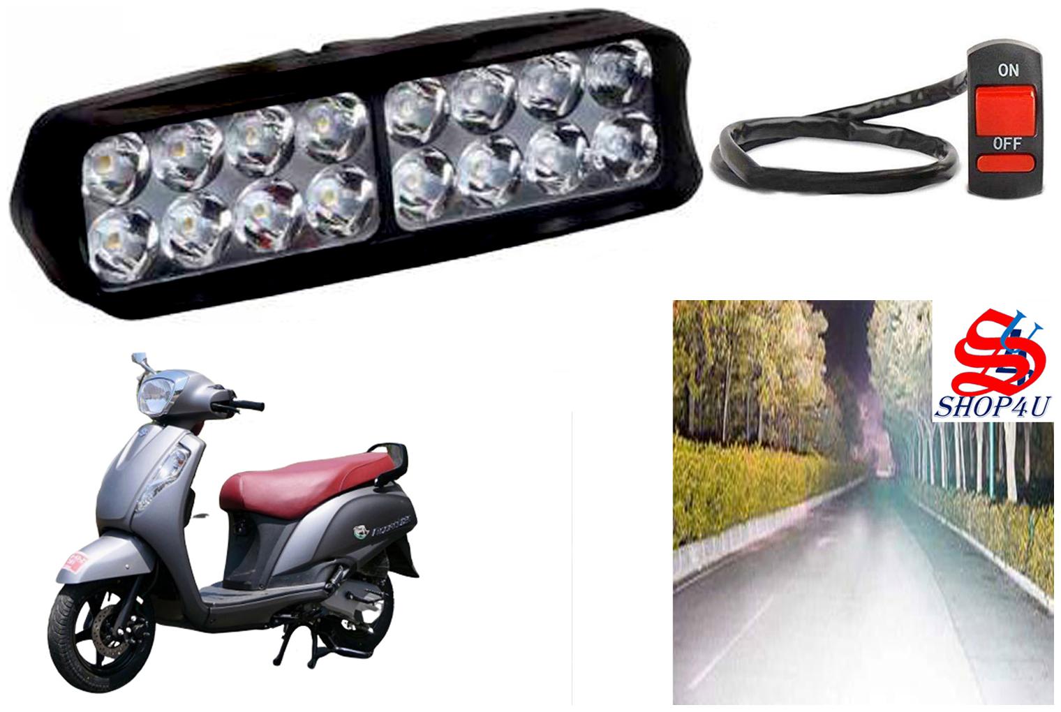 

SHOP4U Waterproof 16 LED Fog Light Head Lamp for Suzuki Access 125 BS6 (Set of 1 Free On Off Switch)