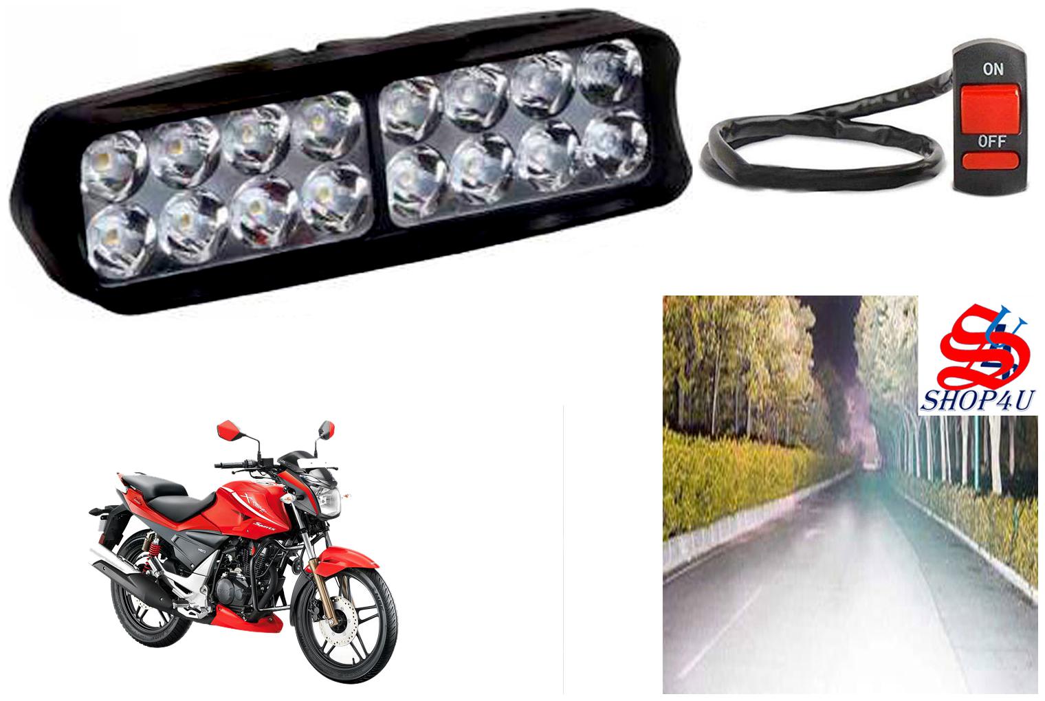 

SHOP4U Waterproof 16 LED Fog Light Head Lamp for Hero Xtreme Sports (Set of 1 Free On Off Switch)
