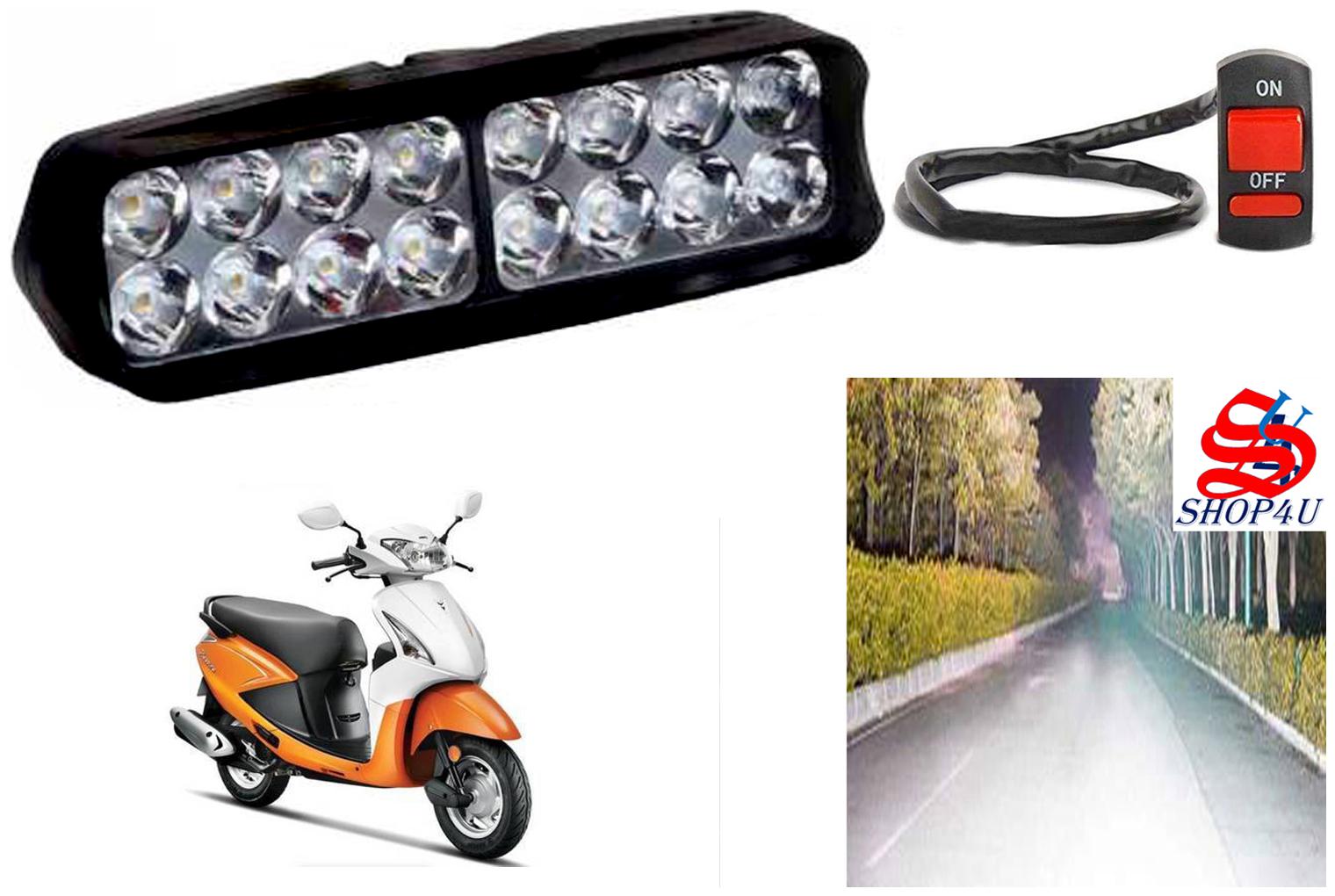 

SHOP4U Waterproof 16 LED Fog Light Head Lamp for Hero Pleasure (Set of 1 Free On Off Switch)