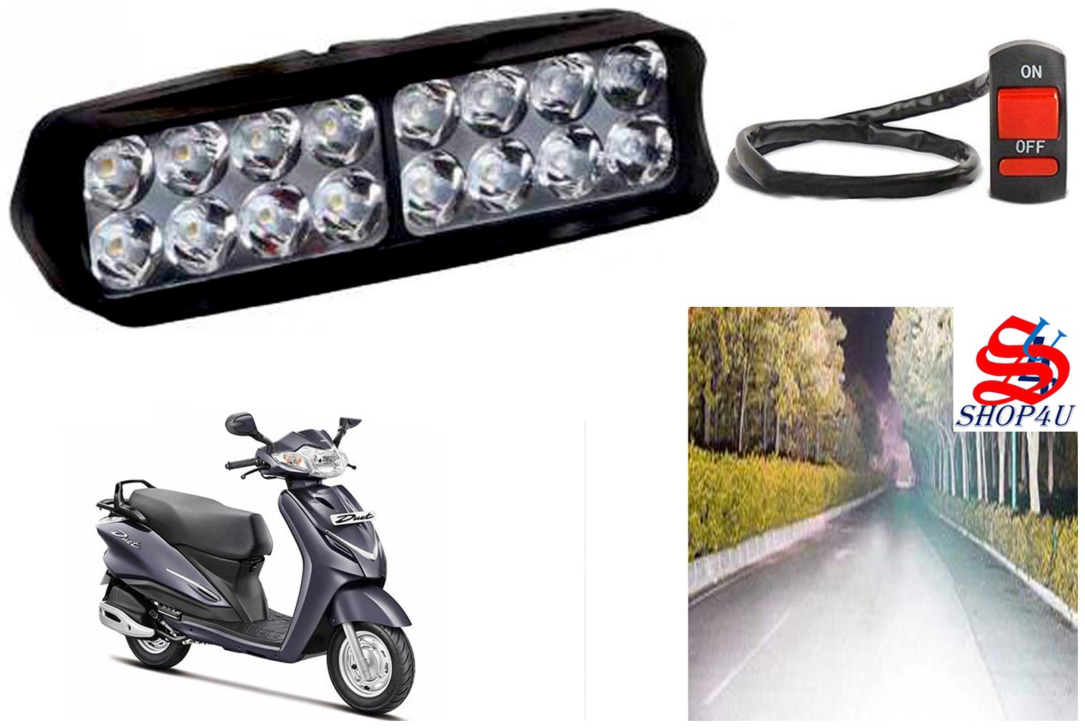

SHOP4U Waterproof 16 LED Fog Light Head Lamp for Hero Duet (Set of 1 Free On Off Switch)
