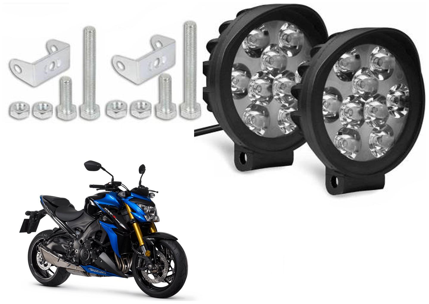 

SHOP4U Waterproof 9 Round Cap LED Fog Light Head Lamp for Suzuki GSX S1000 (Set of 2 Free On Off Switch)