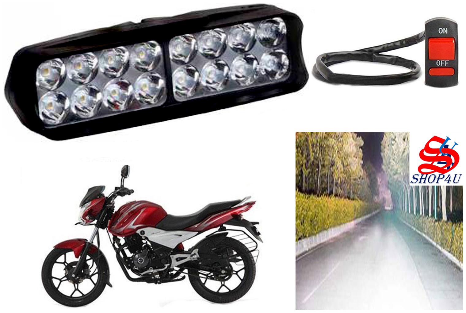 

SHOP4U Waterproof 16 LED Fog Light Head Lamp for Bajaj Discover 100T (Set of 1 Free On Off Switch)