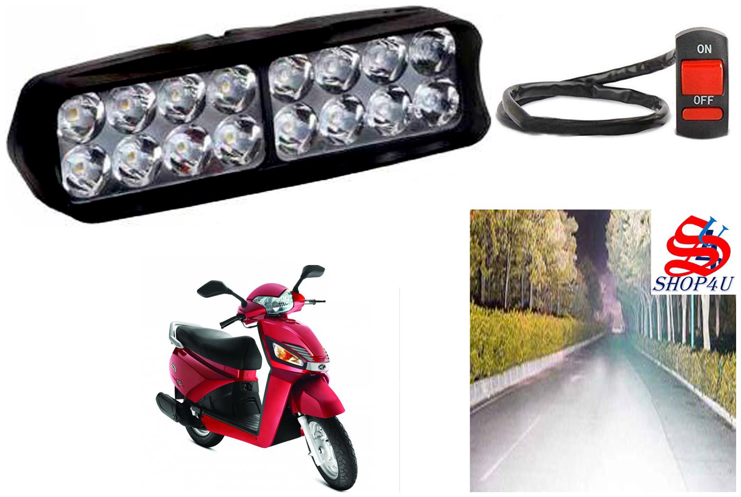 

SHOP4U Waterproof 16 LED Fog Light Head Lamp for Mahindra Gusto (Set of 1 Free On Off Switch)