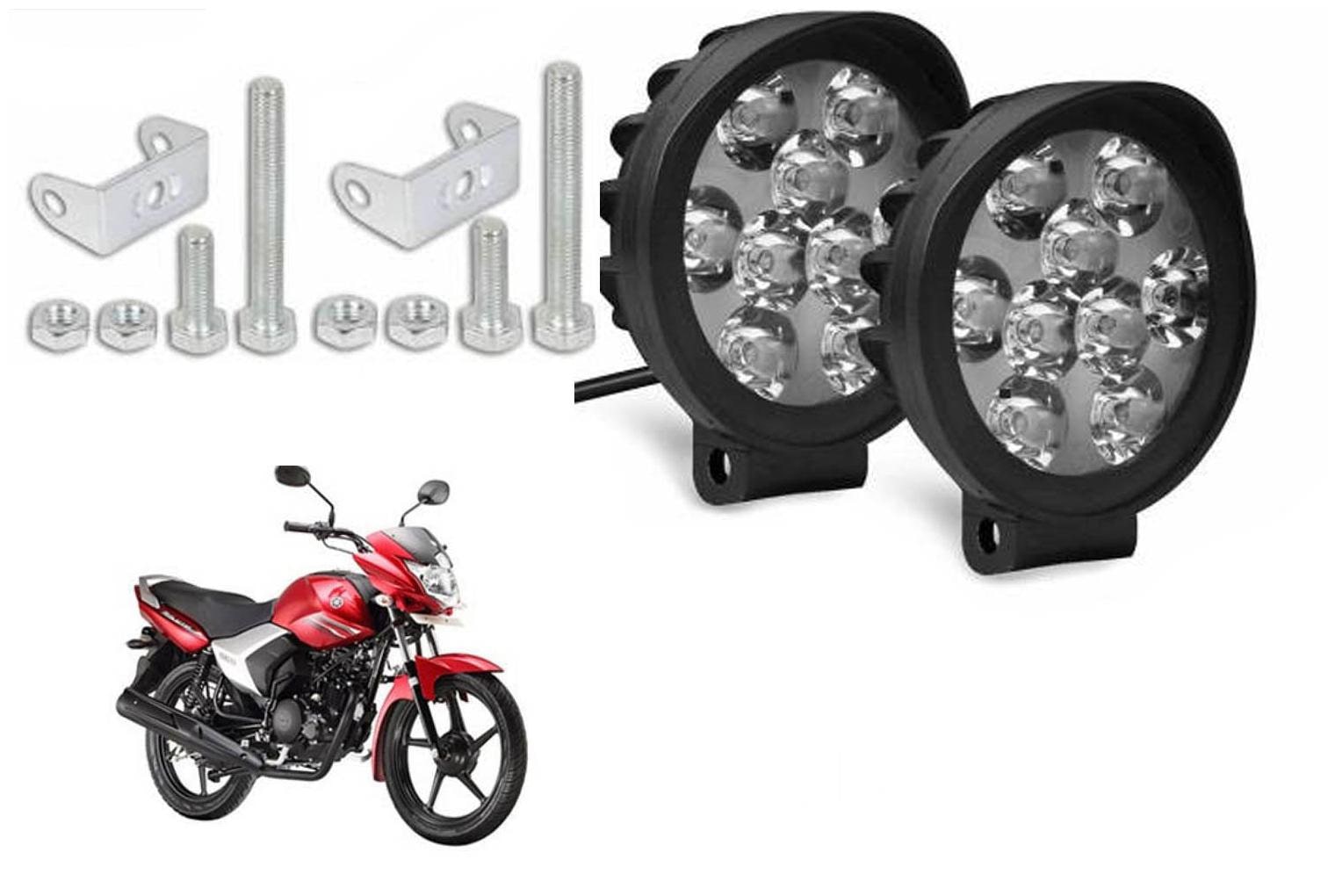 

SHOP4U Waterproof 9 Round Cap LED Fog Light Head Lamp for Yamaha Saluto (Set of 2 Free On Off Switch)