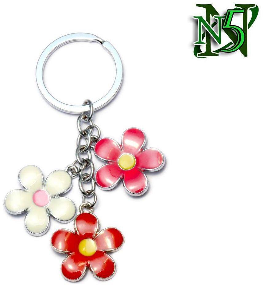 

Silver Shine Metal Flowers Key Chain