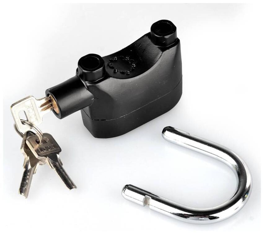 

Siren Alarm for Motorcycle Bike Bicycle Perfect Security with Padlock Safety Lock (Black)