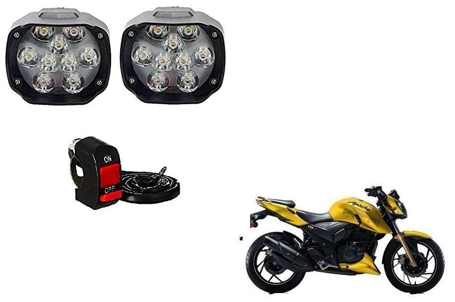 

Skynex 9 led Fog Lamp Assembly set of 2 For TVS Apache RTR 160