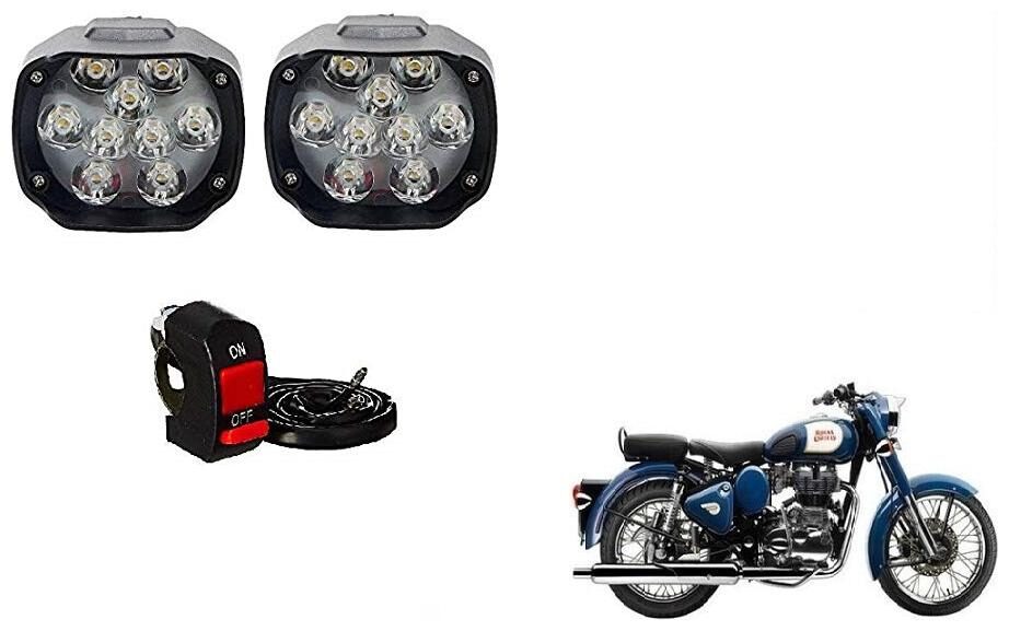 

Skynex 9 led Fog Lamp Assembly set of 2 For Royal Enfield Bullet 350