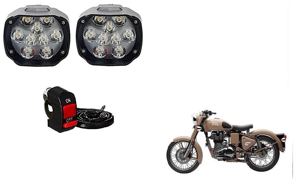 

Skynex 9 led Fog Lamp Assembly set of 2 For Royal Enfield Classic Dessert Storm
