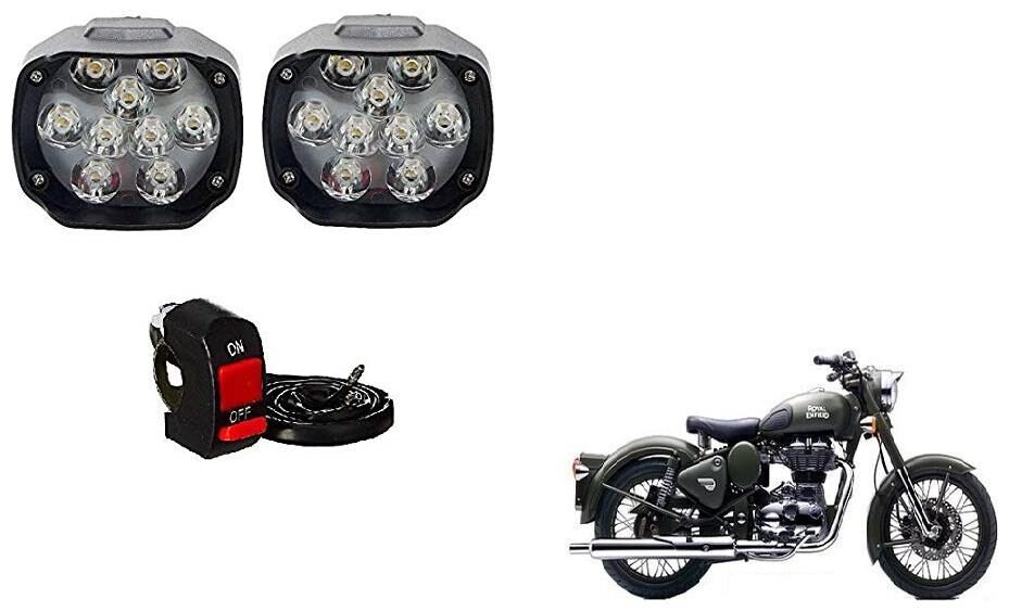 

Skynex 9 led Fog Lamp Assembly set of 2 For Royal Enfield Classic 500