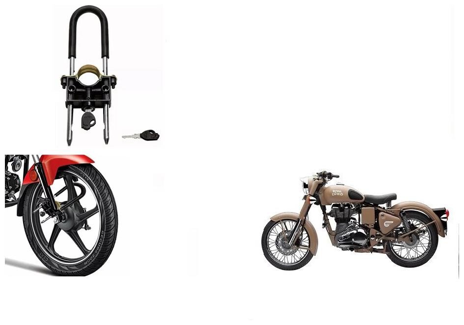 

Skynex U-Type Bike Anti Theft Wheel Lock For Royal Enfield Classic Dessert Storm