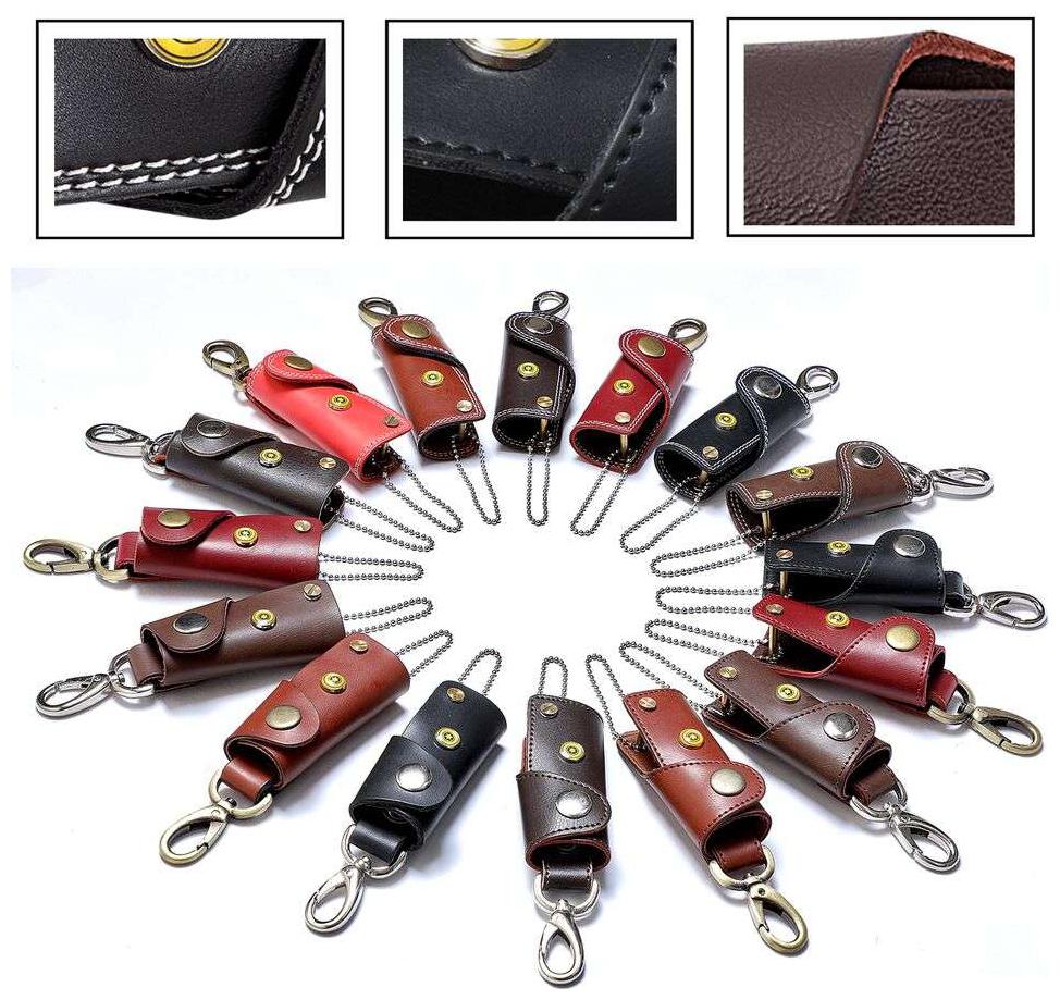 

Smart Compact Key Organizer Keychain - Leather Key Holder - Secure Locking Mechanism - Pocket Key (KR8TN)