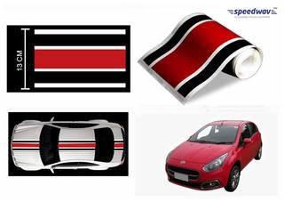 Buy Speedwav Car Racing Stripe Graphic Sticker Black Red Black Fiat Punto Evo Online At Low Prices In India Paytmmall Com