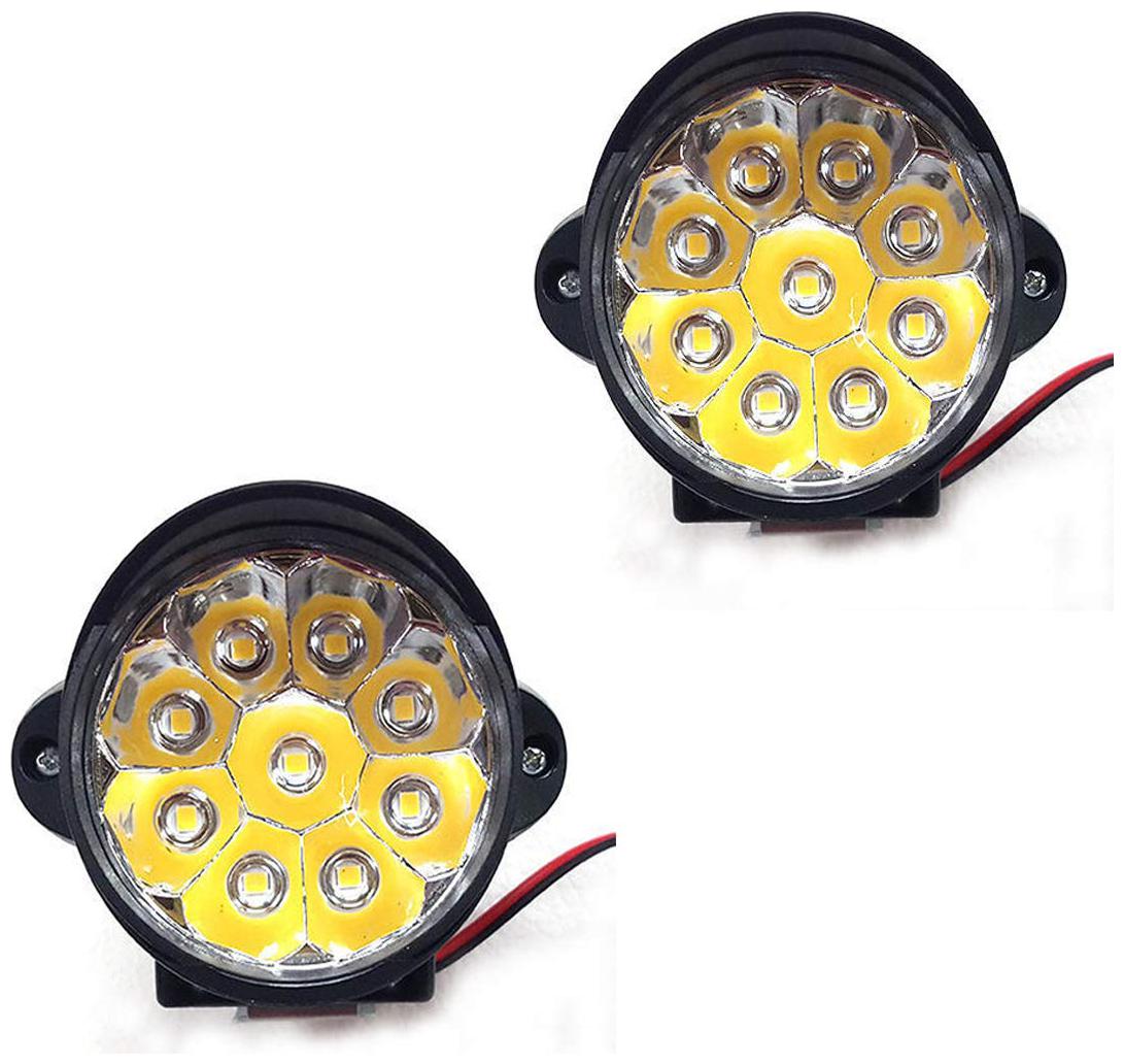 

Spidy Moto White 9 Led 12 W Rocket Shape Fog Light for Universal Bikes