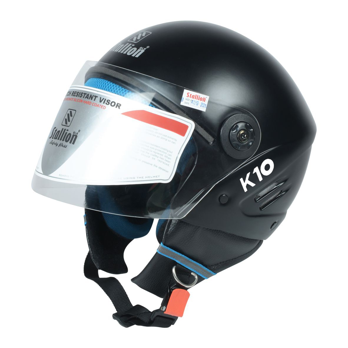 

Stallion BLK K10 Open Face Matte Black Motorbike Helmet