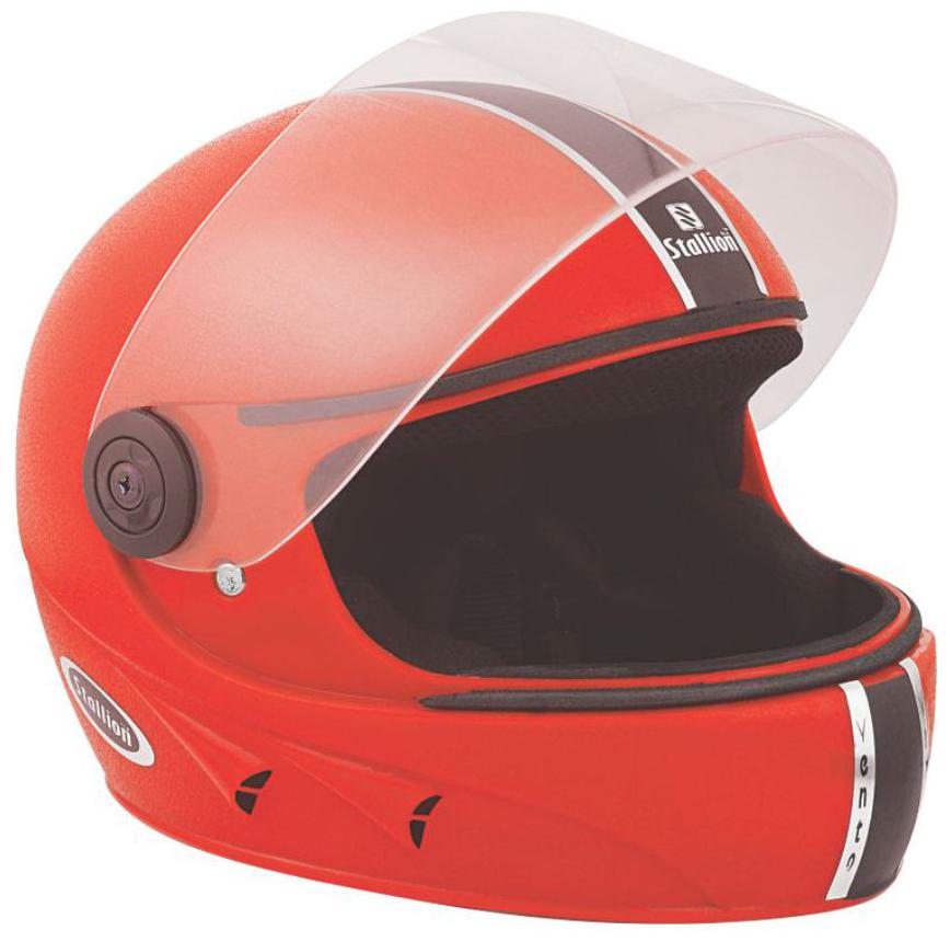 

Stallion BLK Vento Full Face Red Motorbike Helmet