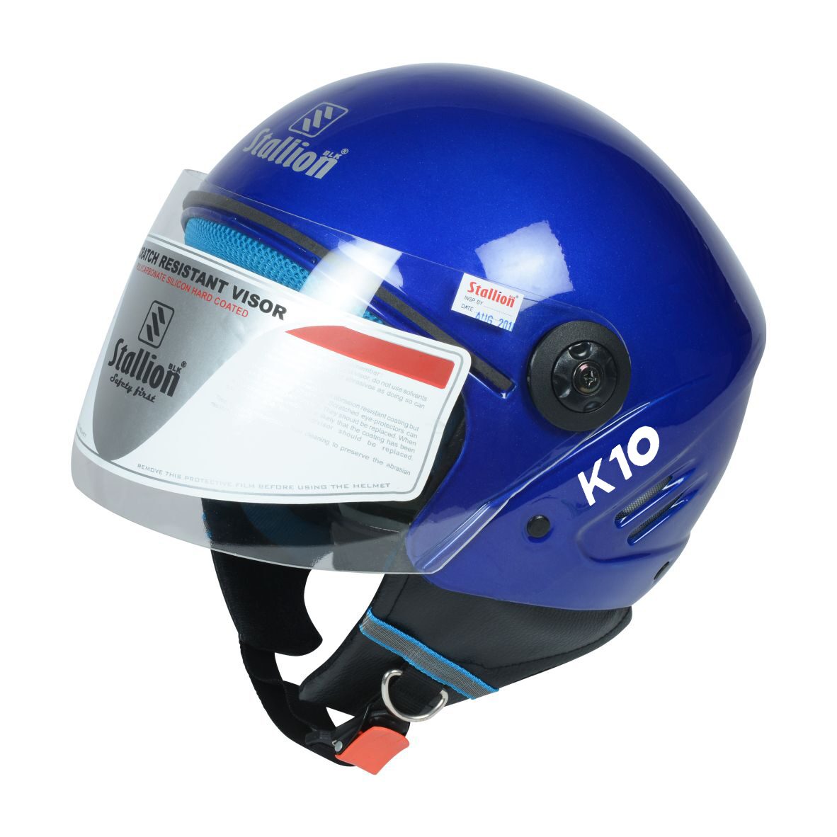 

Stallion BLK K10 Open Face Navy Blue Motorbike Helmet