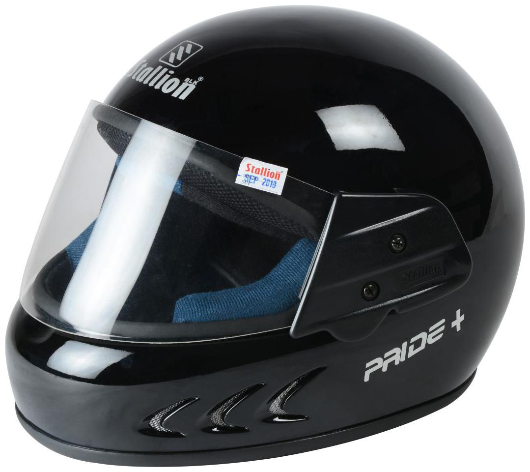 

Stallion Blk Pride Plus Full Face Gloss Black Motorbike Helmet