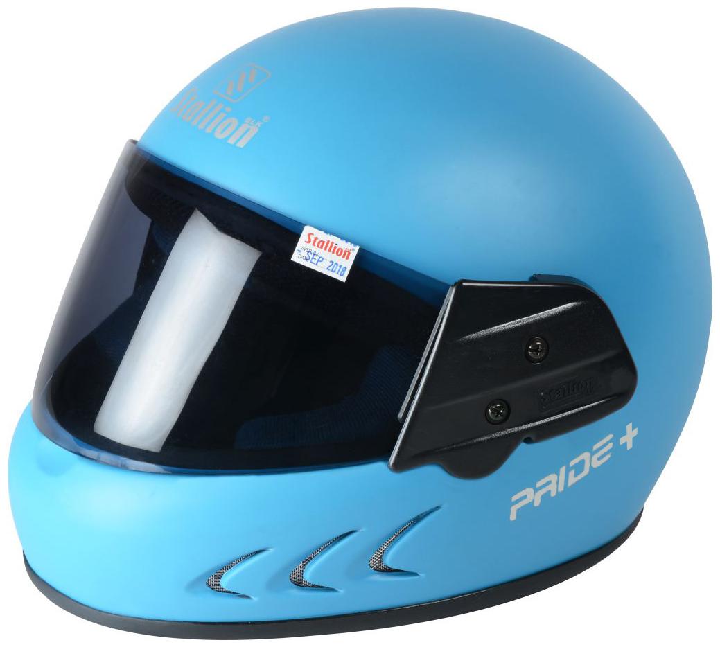 

Stallion Blk Pride Plus Full Face Sky Blue Motorbike Helmet