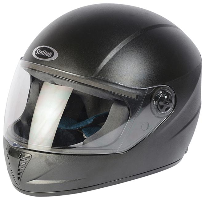 

Stallion Blk Vento Pro Full Face Black Helmet