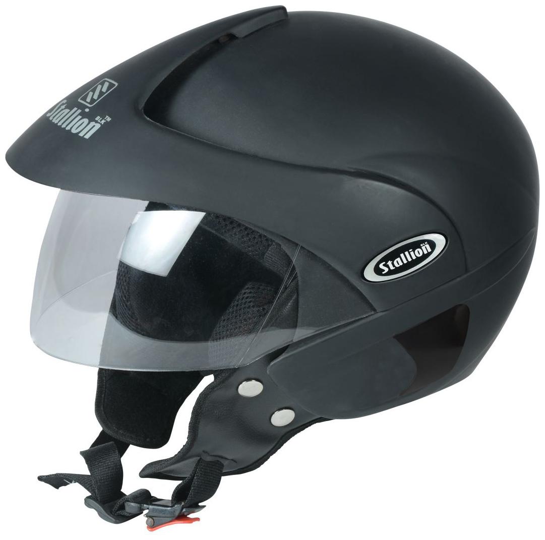 

Stallion Blk Triomax Open Face Matt Black Helmet
