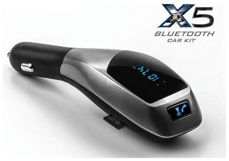 

Standard Sales X5 Wireless Bluetooth Car Kit MP3 Player FM Transmitter Radio Adapter and USB SD Card Reader Hands-free calling Car Charger For Smartphones (Black)