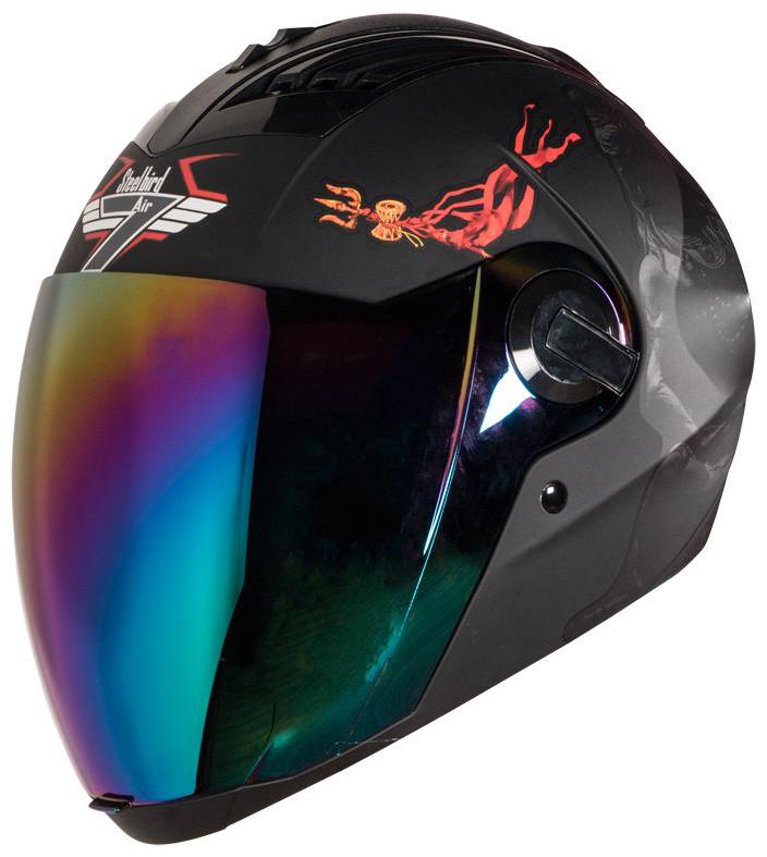 Buy Steelbird SBA2 MAHADEV Full Face Helmet in Matt Finish with Chrome