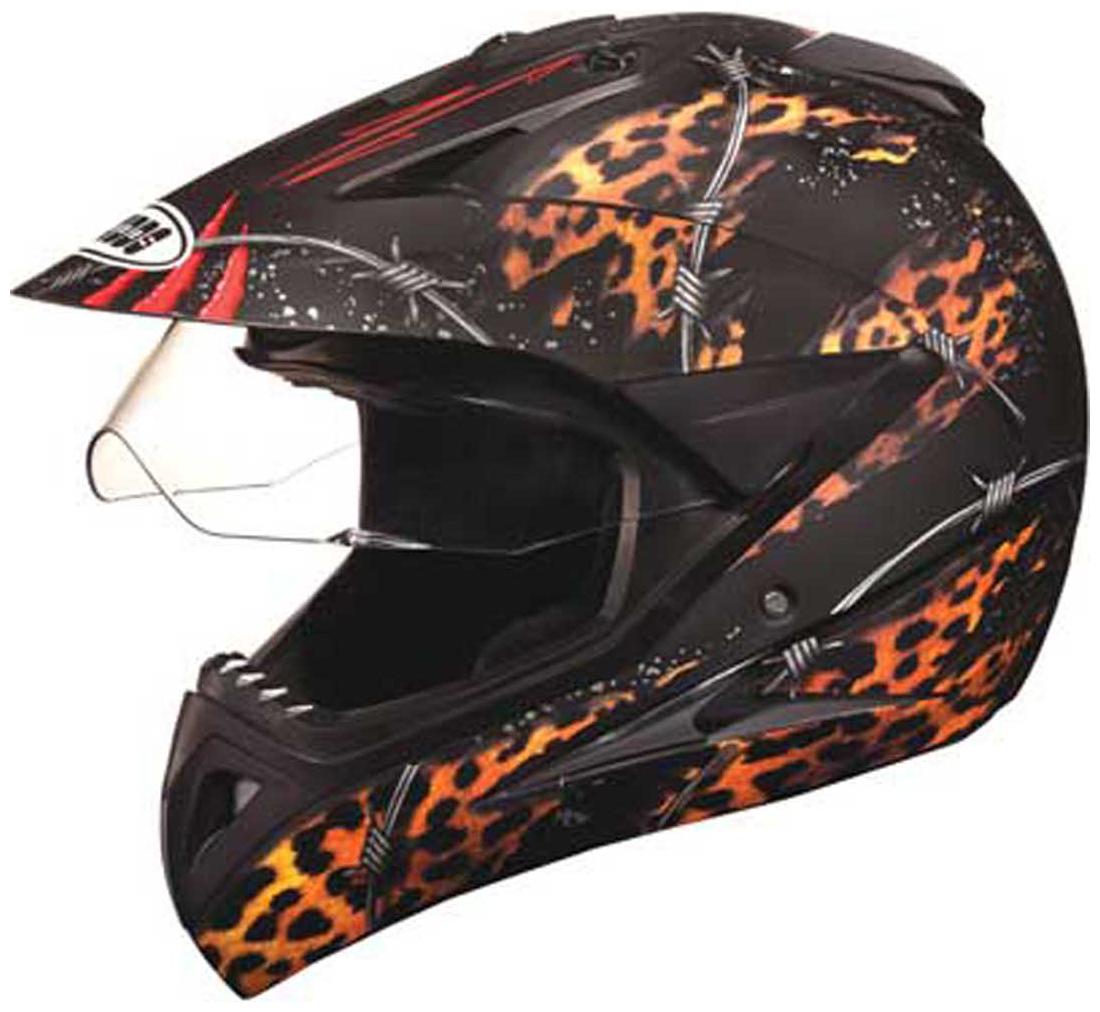 

Studds Motocross D1 Decor Full Face Helmet Matt Black N12 With Visor