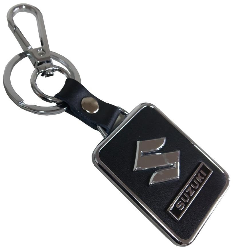 

Stylewell Premium Synthetic Metal Base Leatherette Suzuki Logo Metallic Toy Key Ring Keychain For Automobiles Bikes Scooty And Cars (Black)