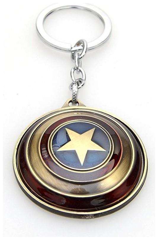 

SURSAI Avengers Rotating Captain America Keychain (pack of 1) gold