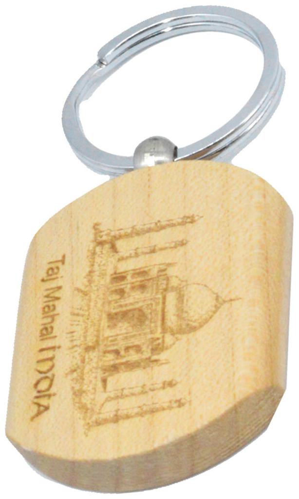 

Taj Mahal India Engraved Handcrafted Wooden Key Chain