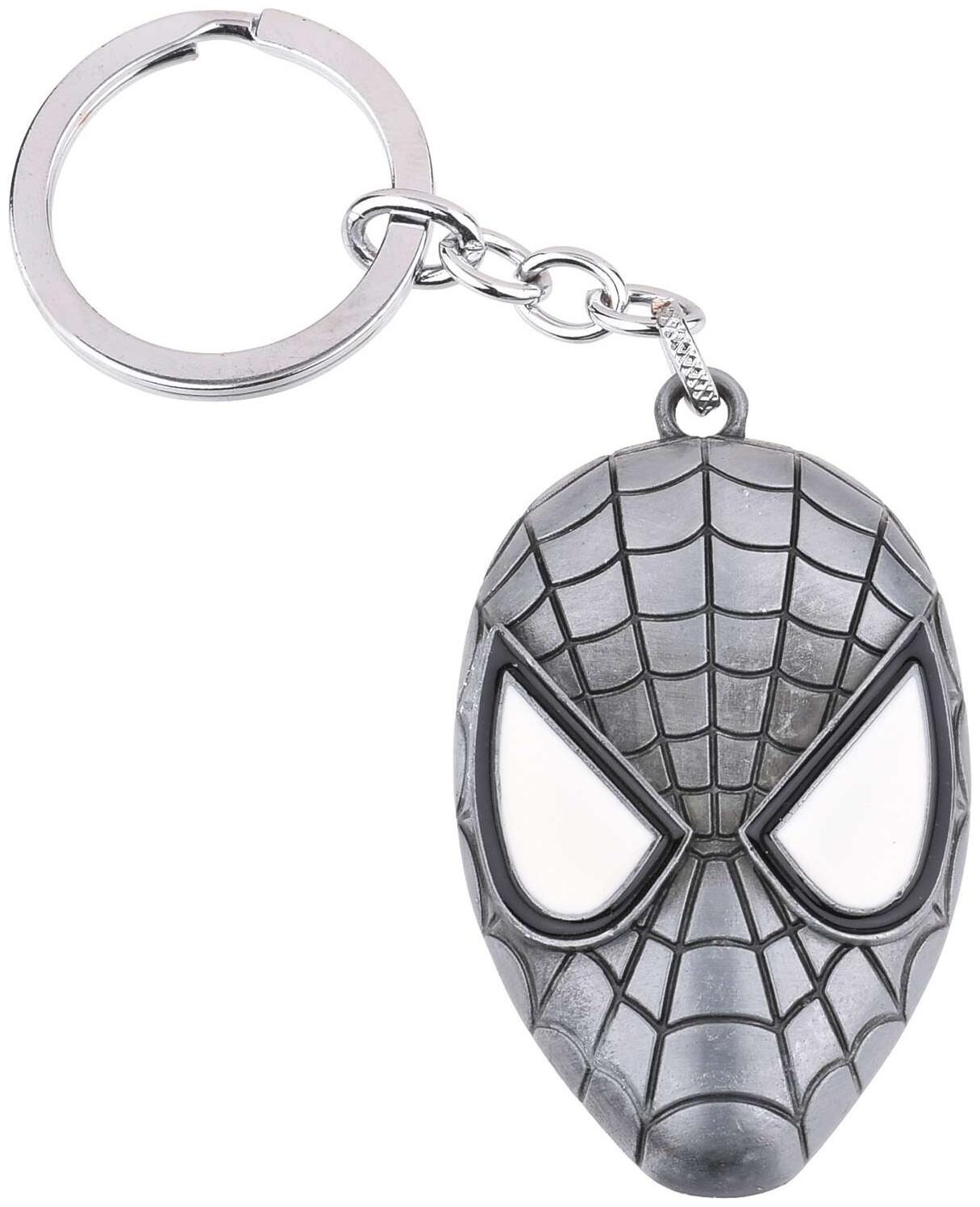 

Techpro Singlesided Metal Avengers Superhero Silver Colour Spiderman Face Keychain