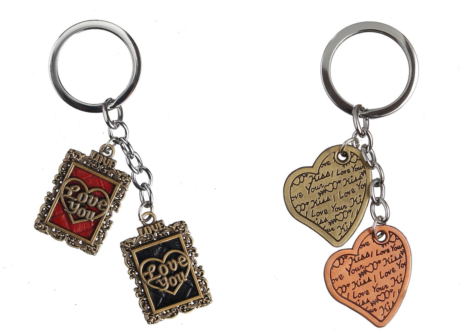 

Techpro Valentines day Romantic Metal Heart Keychain Gift for Couples Combo Pack