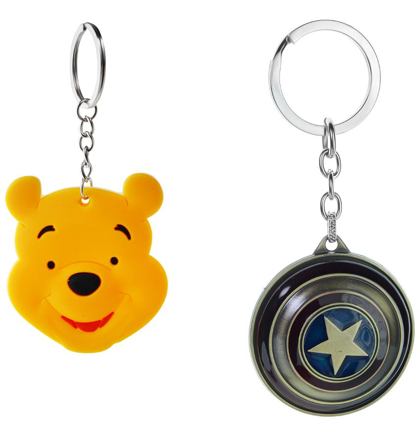 

Three Shades Avengers keychain Captain America Shield Keychain Winnie the Pooh Set of 2 Key chain