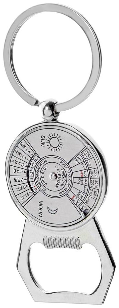 

Three Shades Opener key chain 50 Year Calander With Opener Key Chain Keyring (Silver)