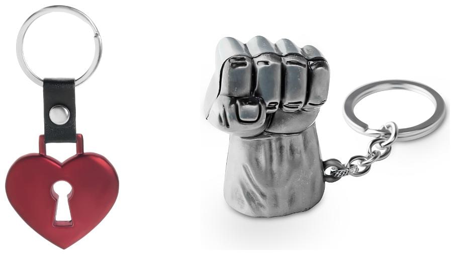

Three Shades Hulk Silver Key Chain With Red Heart Key chain Set of 2 Key chain