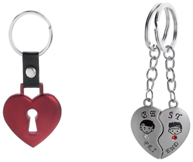 

Three Shades Key Heart Magnet Heart Key Chain for Valentine Day Gift for Your Love Wife Girlfriend Boyfriend