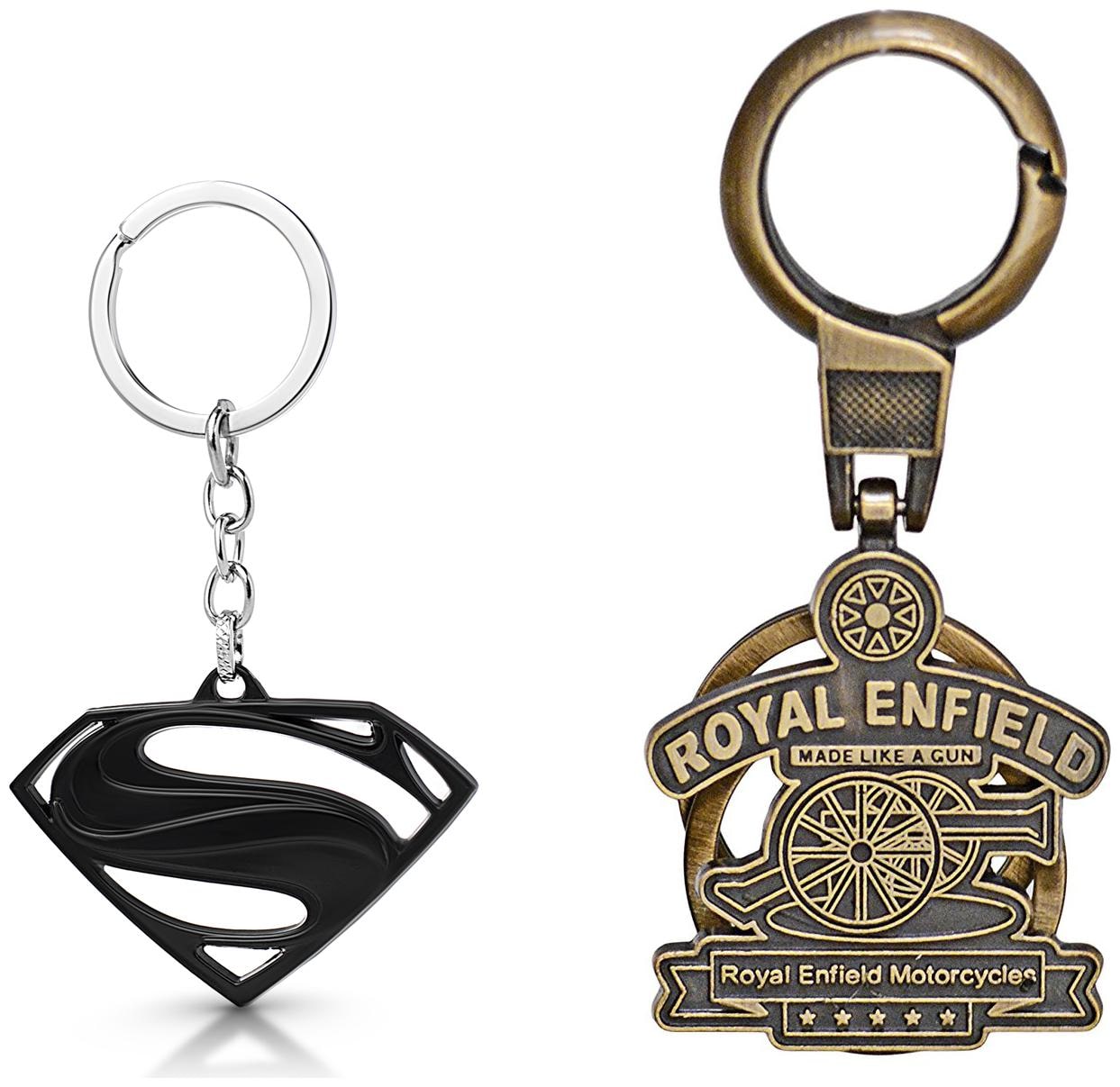 

Three Shades Royal Enfield Logo metal keyring Locking Key Chain Combo Pack 057