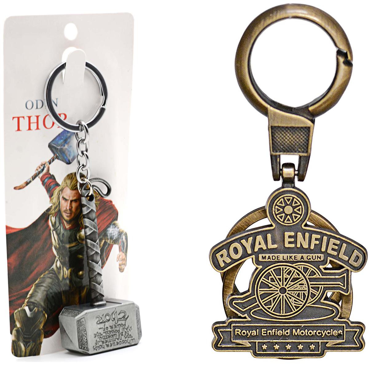 

Three Shades Royal Enfield Logo metal keyring Locking Key Chain Combo Pack 004