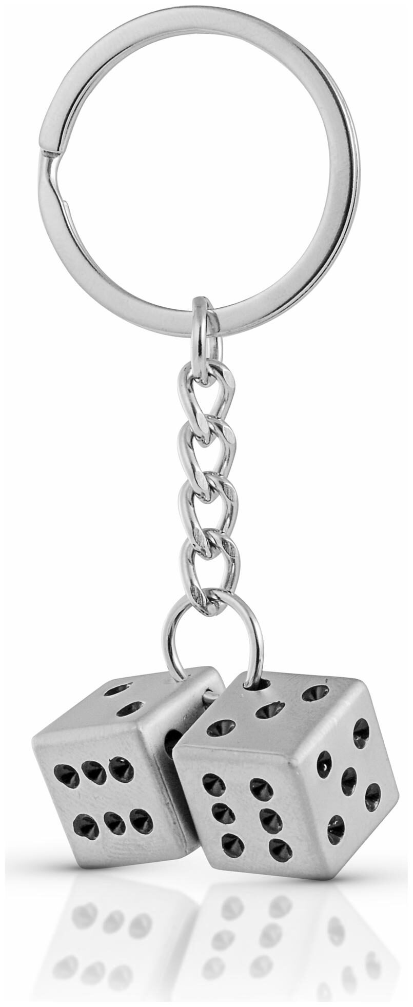 

Three Shades Dice Keychain Metal Dual Dice Silver Keychain Key Chain