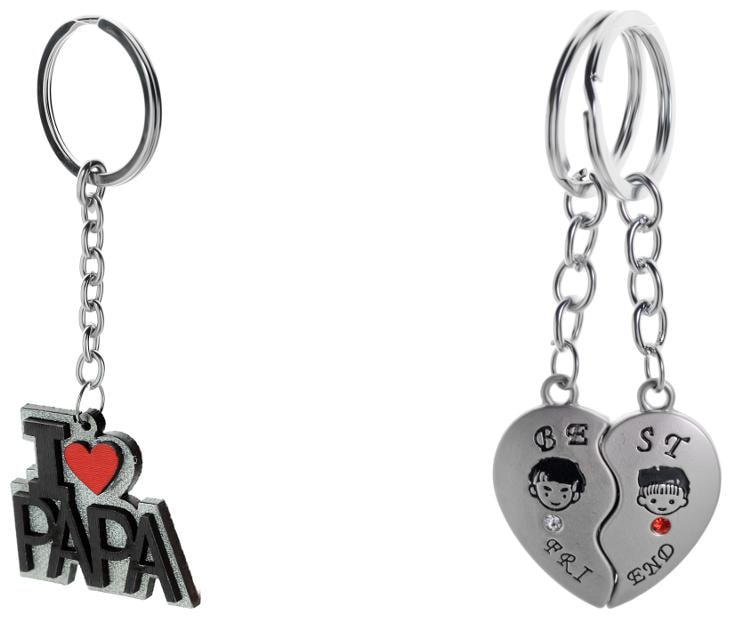 

Three Shades I Love Papa Magnet Heart Key Chain Gift for Mom Dad Anniversarry Gift