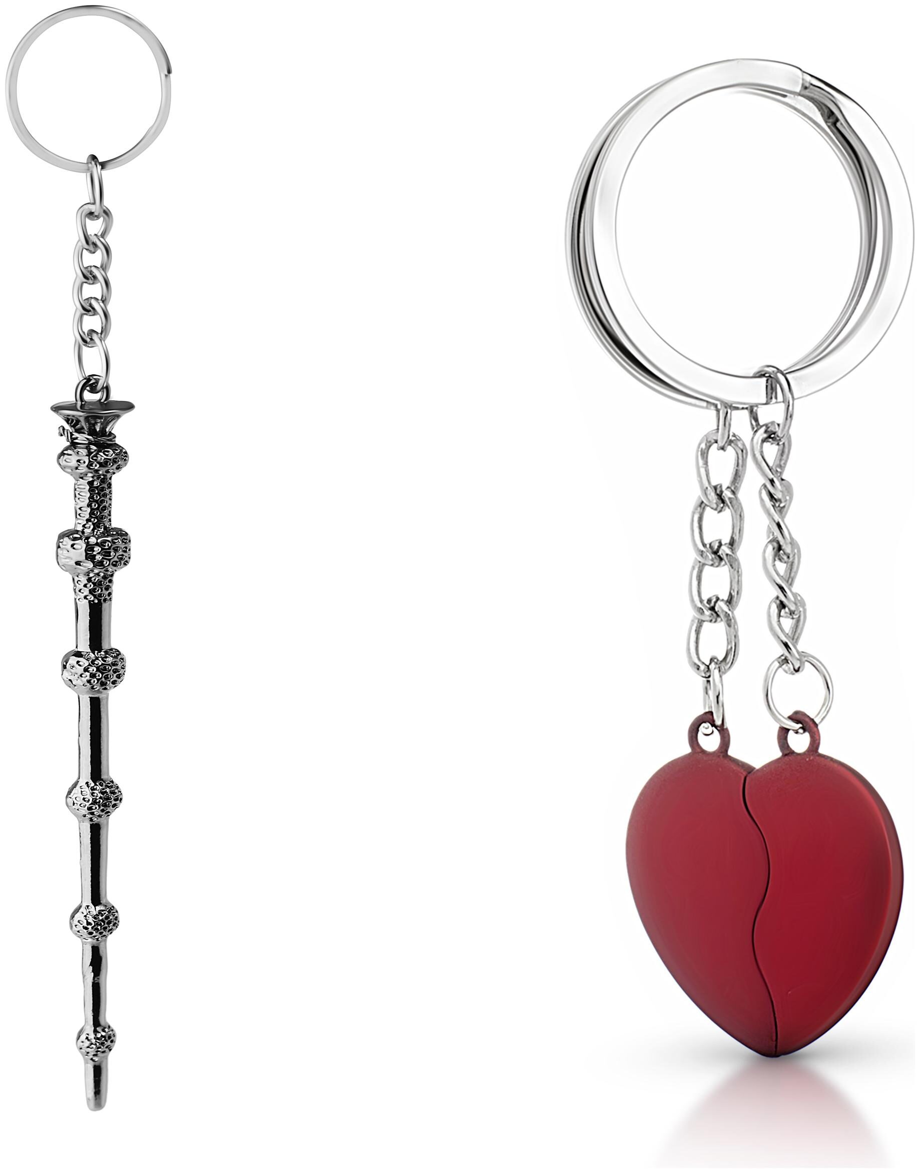 

Three Shades Magnet Red Heart Keychain Harry Potter Wound Magical Stick