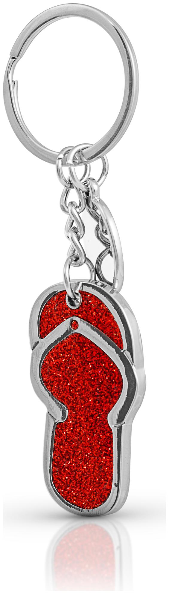 

Three Shades Slipper Metal Key Chain in Attractive Colour Design (Red)