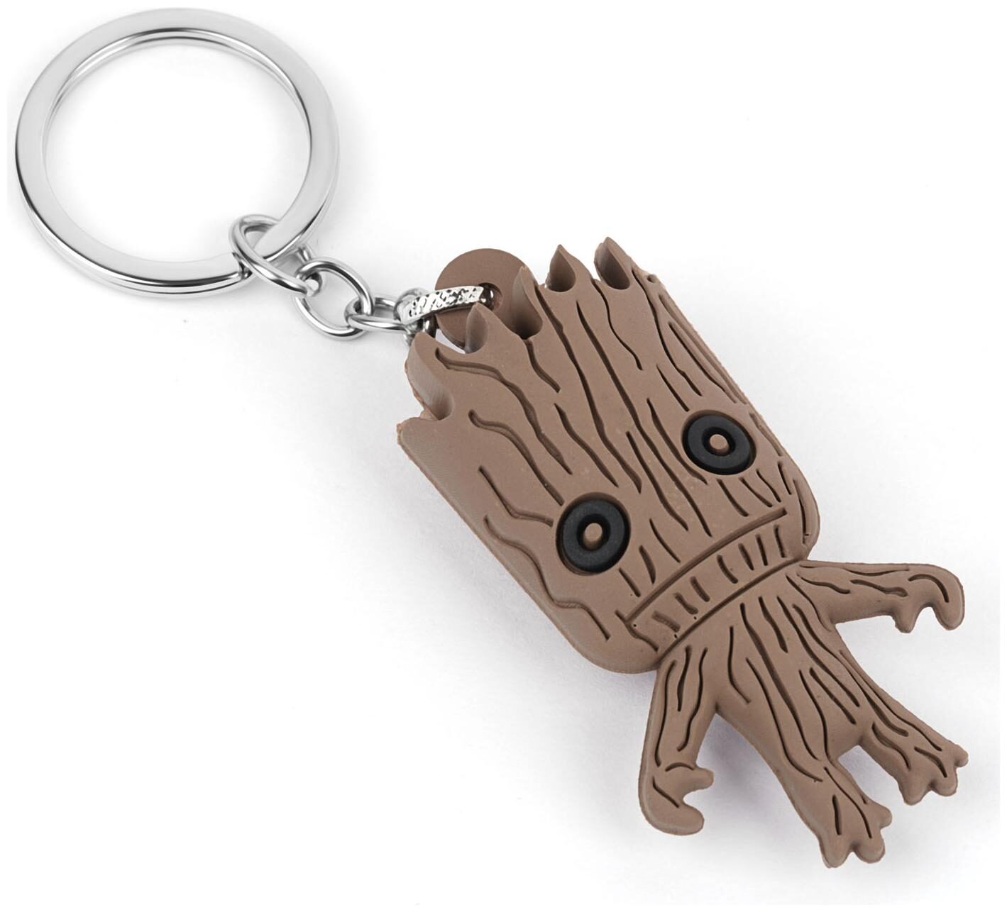 

Three Shades Rubber Keychain with Brown Color Groot Design
