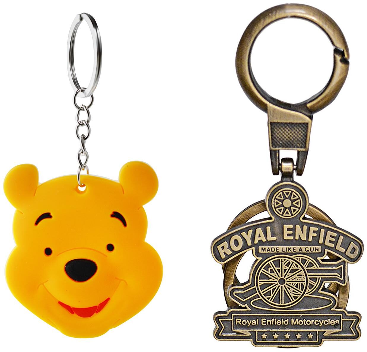 

Three Shades Royal Enfield Logo metal keyring Locking Key Chain Combo Pack 024