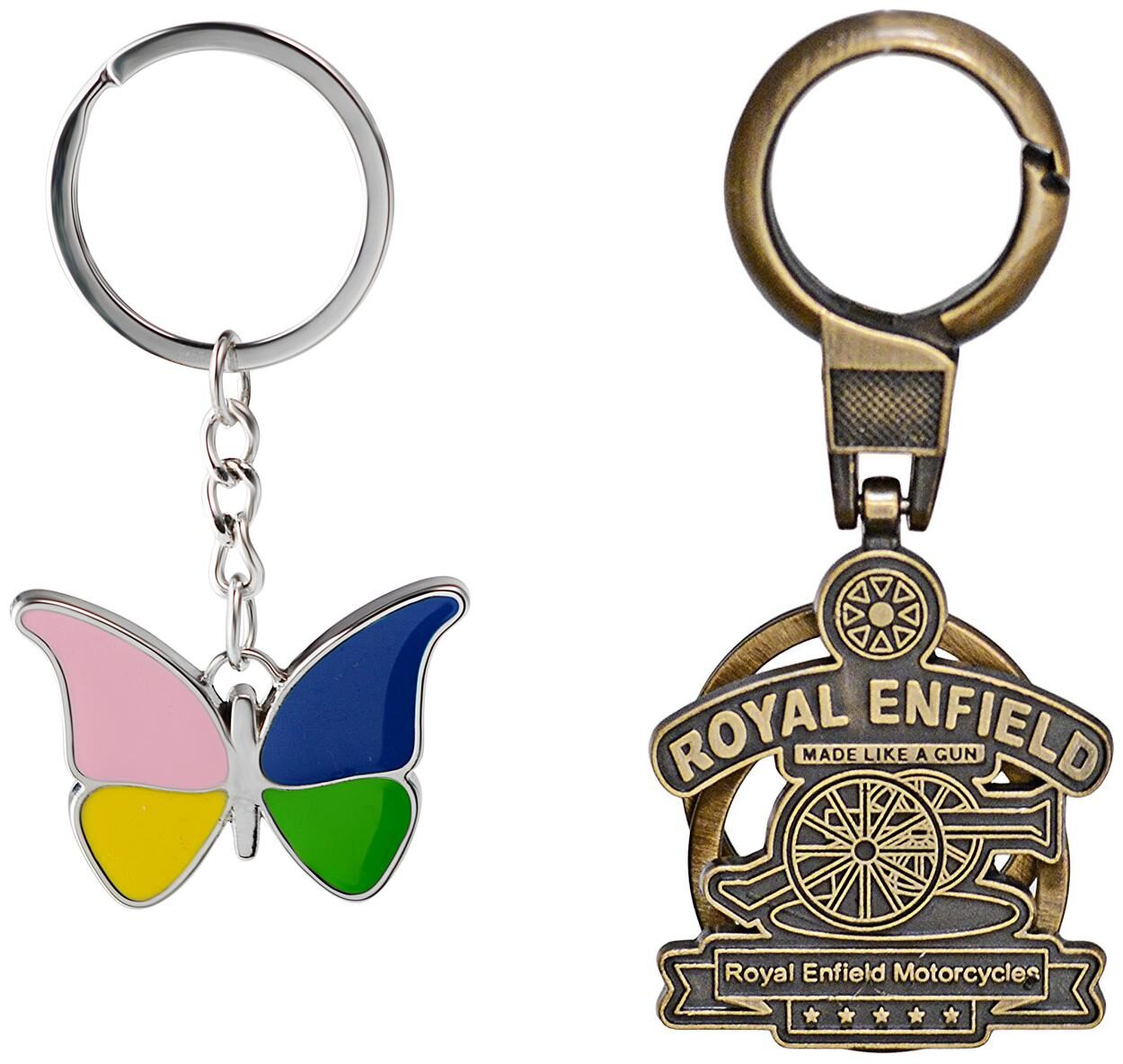 

Three Shades Royal Enfield Logo metal keyring Locking Key Chain Combo Pack 031