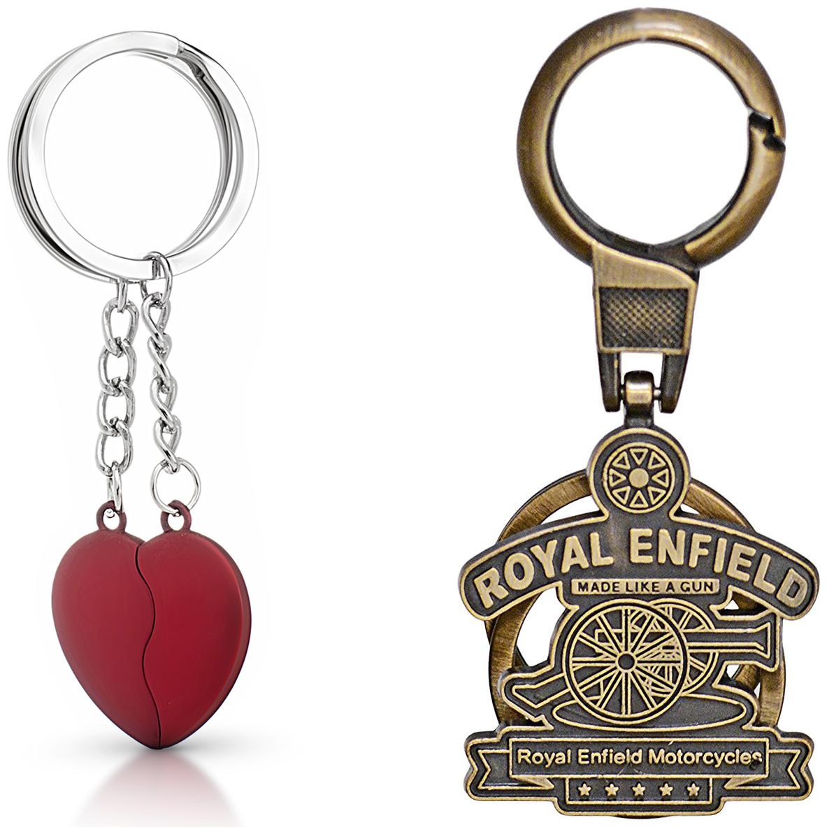 

Three Shades Royal Enfield Logo metal keyring Locking Key Chain Combo Pack 045