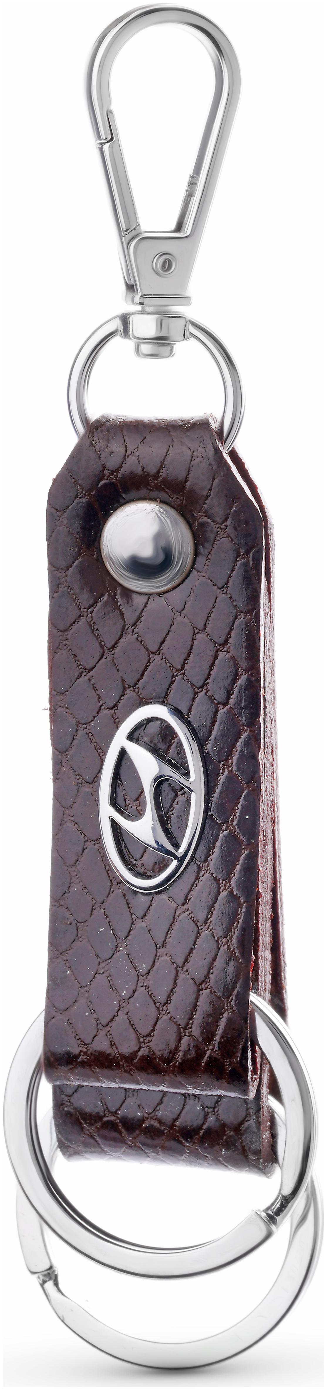 

Three Shades Hyundai Logo Leather Duble Hook Keychain