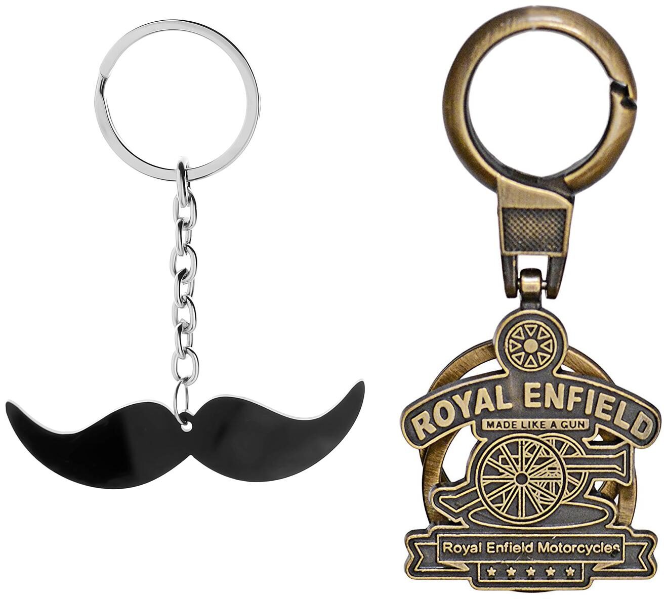 

Three Shades Royal Enfield Logo metal keyring Locking Key Chain Combo Pack 009