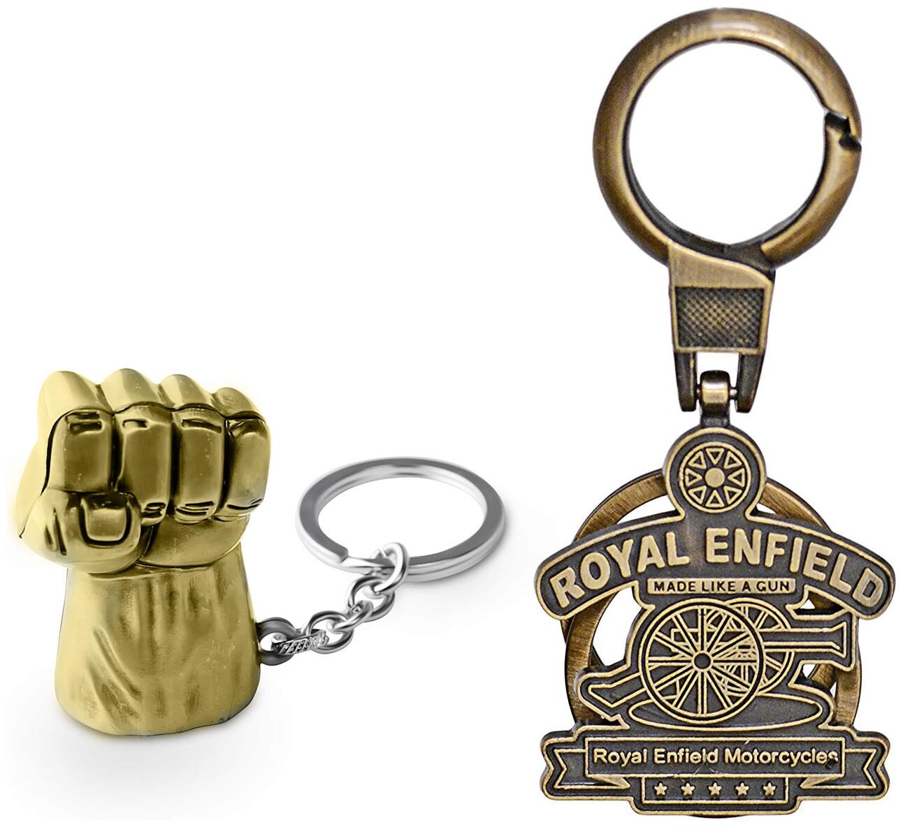 

Three Shades Royal Enfield Logo metal keyring Locking Key Chain Combo Pack 041